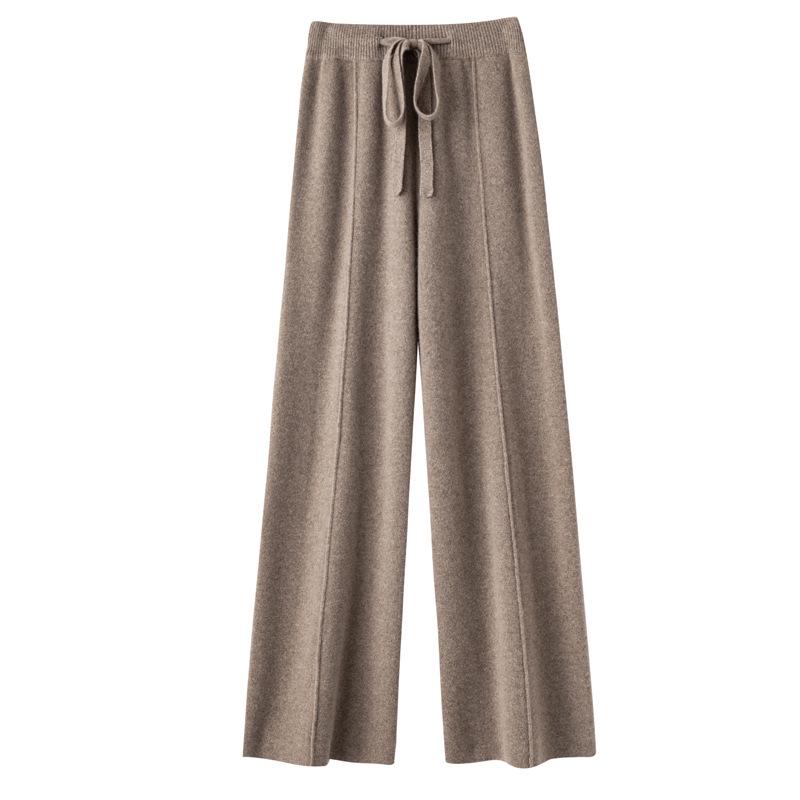 

Women s Wool Knit High-Waisted Wide-Leg Pants - 2025 Autumn/Winter Collection, Flattering Versatile Floor-Length for Casual Wear. M (95-110 jin)
