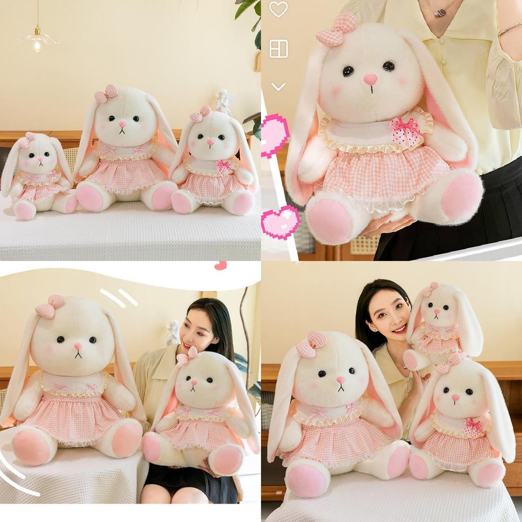 Adorable Plush Rabbit Doll With Cute Flower Dress Perfect For Girls Birthday Gifts