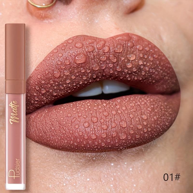 Rossetto opaco vellutato, smalto per labbra a lunga tenuta, impermeabile, anti-crepa, in pasta, in diverse tonalità di rosa, viola e rosso, lucidalabbra per il trucco quotidiano