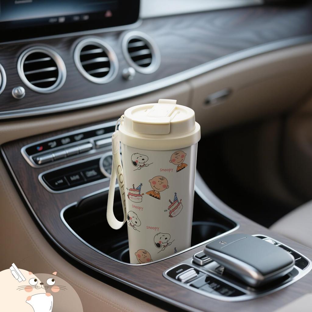 Snoopy Mug, Water Bottle, Thermos, Coffee Cup, Stainless Steel, 2-Way Insulation, Hot & Cold, Vacuum Insulated, Leak-Proof, Large Capacity, Direct
