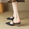 Fashion Singbacks Elegant Women Sandals High Heels Summer Pointed Toe Slip-on Mules Shoes Pumps Party Thin Heel Ladies Slippers De Mujer