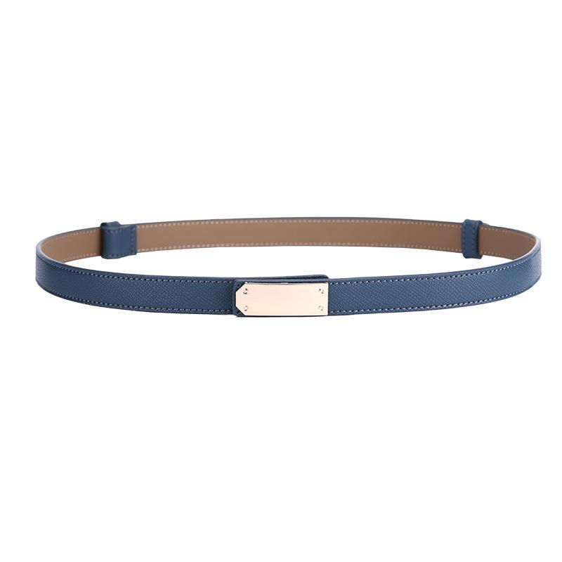 Ladies Belt Double-Sided Leather High-Quality Lock Buckle Waist Thin Belt With Dress Decorative Cowhide Belt Women