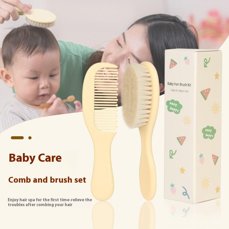 Sada kartáče a hřebenu na měkké vlasy z vlny Nejjemnější štětiny Kartáč na dětské vlasy Kartáč na masáž těla kojence Uklidňující kartáč do vany Cestovní výbava