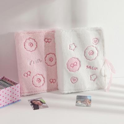 A5 Ins 3-Inch Small Card Storage Star Pattern Plush Photo Album Binder Photocard Collection Books Loose-Leaf Photocard Holder