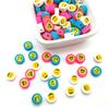 Diy Soft Pottery Bead Separation Mixed Color Fruit Cartoon English Letters Perforated Loose Beads, Sliced Bracelet Material