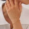 Stainless Steel Imitation Pearl Finger Ring Charms Bracelets for Women Bead Chain Zircon Mittens Tassel Bracelet Jewelry Gifts