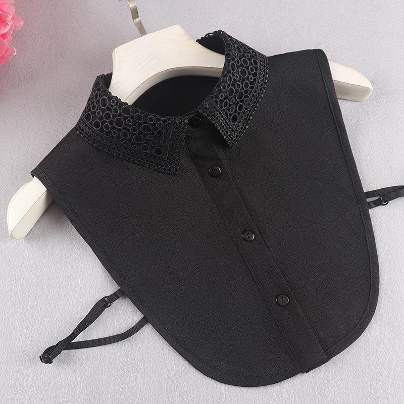Autumn Winter Versatile Floral Embroidered Faux Collar for Women