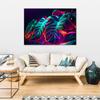 Canvas print, Monstera leaves in futuristic style