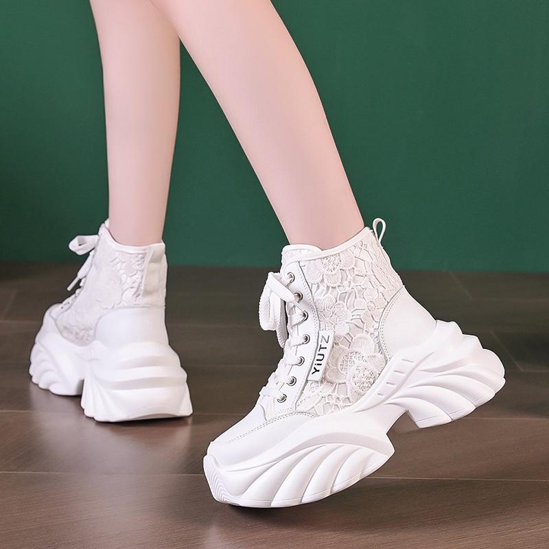 Aphixta Platform Casual Shoes Embroider Upper Women Ankle Boots Spring Autumn Women Sneakers Shoes Female sneakers Plus Size 42