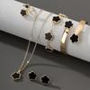 Elegant 5-Piece Flower Jewelry Set: Necklace, Bracelet, Earrings, and Ring.