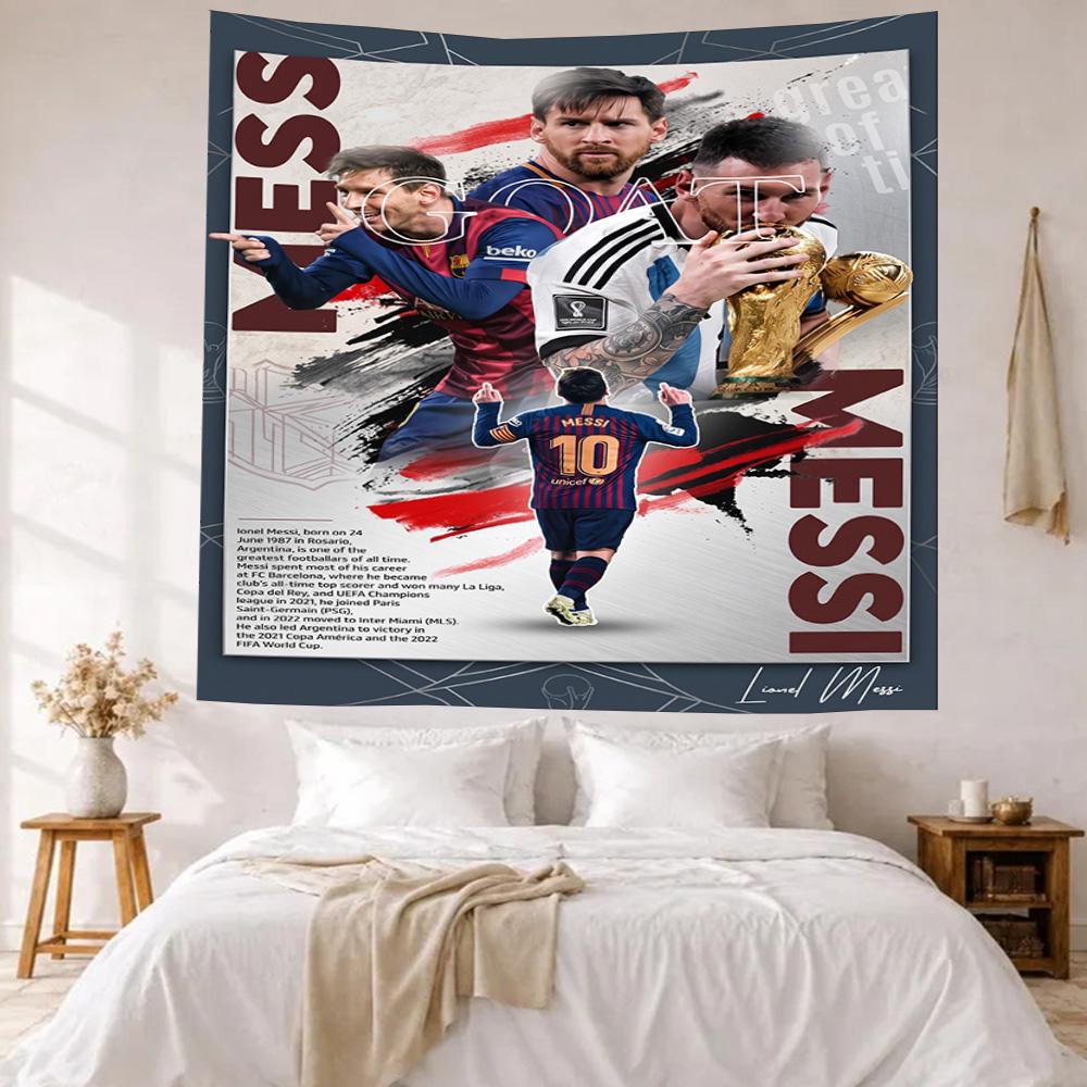 Messi Wall Decor Tapestry Art For Pet Memorial Birthdaywedding Party Backdrop Family Gift