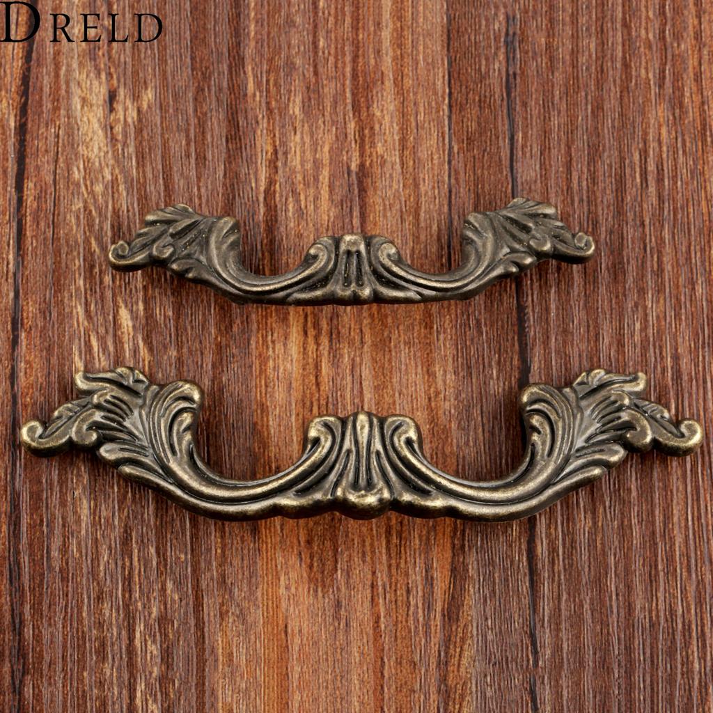 DRELD Antique Furniture Handle Vintage Cabinet Knobs and Handles Wardrobe Cupboard Drawer Kitchen Pull Knob Furniture Hardware