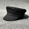 Light Plate Summer Black Canvas Thin Flat Top Hat Women'S Stylish Three-Dimensional Hat Casual Cap Has Large Size