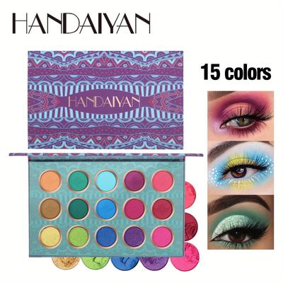 15 Colors Eyeshadow Palette Pearl Fine Glitter Matte Eyeshadow Palette Multi-Purpose Makeup Palette Retro Eyeshadow Palette 21g