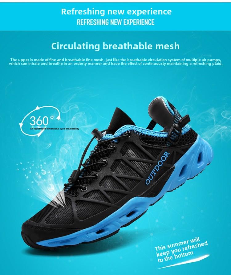 Letní outdoorová rychleschnoucí prodyšná turistická a rybářská obuv pro muže a ženy 2024