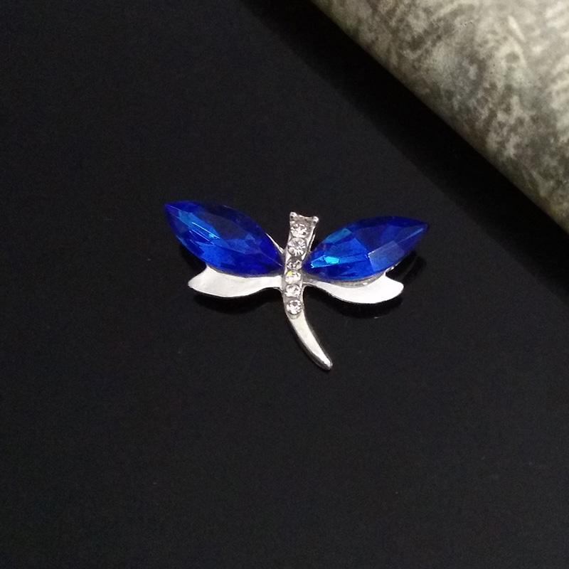 

Engood 100Pcs Dragonfly Acryl Rhinestone Buttons Sewing Trim & Embellishments Craft Wedding DIY Buckles Hair Accessories темно-синього кольору