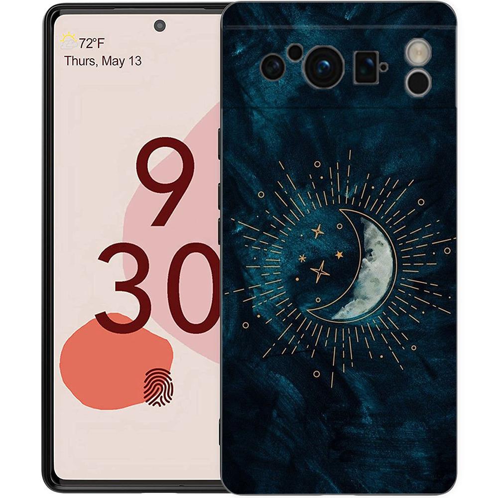 

Planet and starry sky art Phone Case For Google Pixel 10 9 8 7 Pro 9A 8A 7A 6A 6 Pro XL Soft TPU Bumper Black Cover Pixel 8 Pro