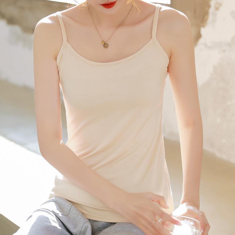 Summer Modal Sling Vest Women's Slim Skinny Inner Black Basic Bottom Sleeveless Exterior Top