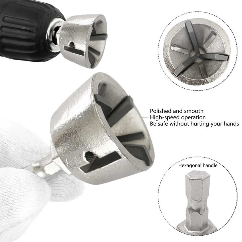 Kit de scule de debavurare metal cu mâner hexagonal, burghie de debavurare, unealtă de șanfrenare margine anti-alunecare, unealtă de debavurare rășină