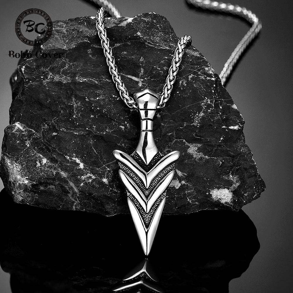 Norse Mythology Odins Spear Gungnir Necklace Men Viking Stainless Steel Pendant Scandinavian Amulet Jewelry