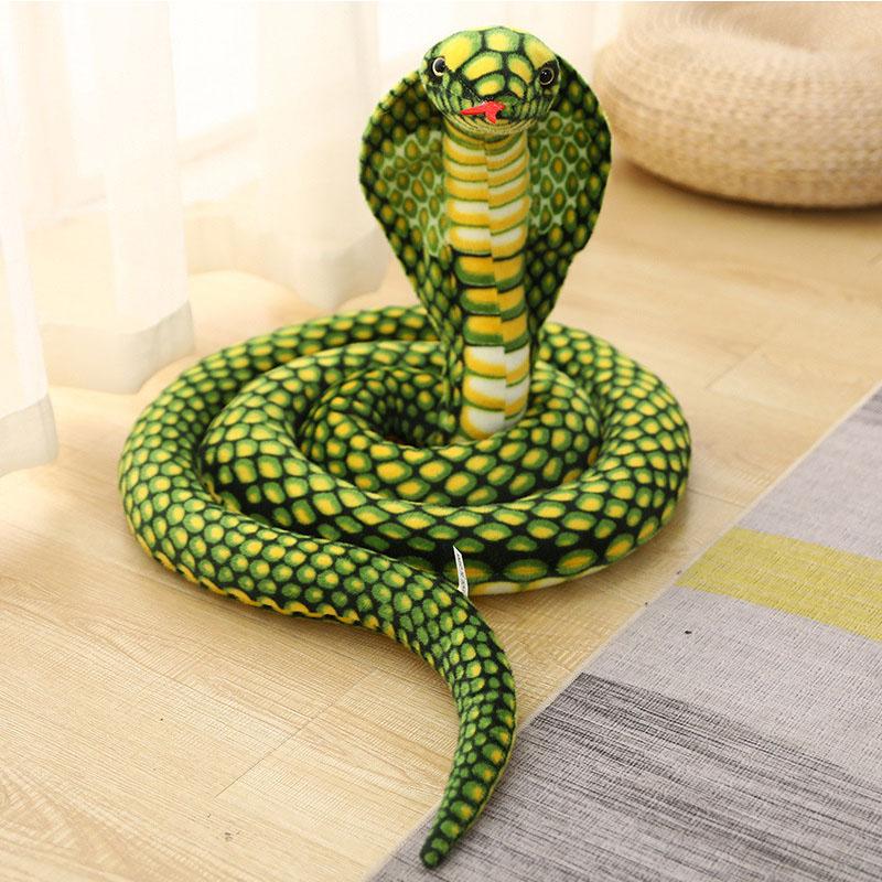Simulation Giant Plush Toys Stuffed Animal Cobra Plush Toy Snake Cute Soft Doll Snake Stuffed Pillows For Child Birthday Gifts