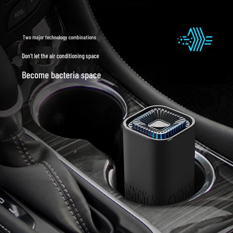 Compact Car Ion Air Purifier: Odor & Smoke Eliminator for Office or Desktop
