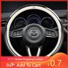 2025 Hot Carbon Fiber Leathe Car Steering Wheel Cover For Mazda 3 5 6 SKYACTIV Axela Atenza CX30 CX5 CX8 CX9 MX5 RX8 RX7 BT50 Ac