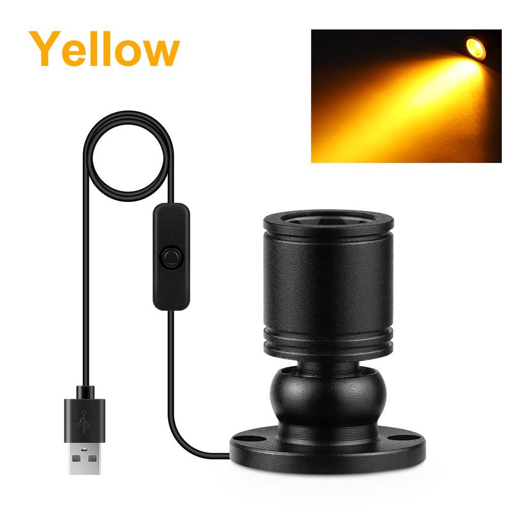 LED Light Bulbs USB Cable Operated Mini Size Spotlight 1W LED Lamp for Showcase Cabinet Closet Backgound Decoration