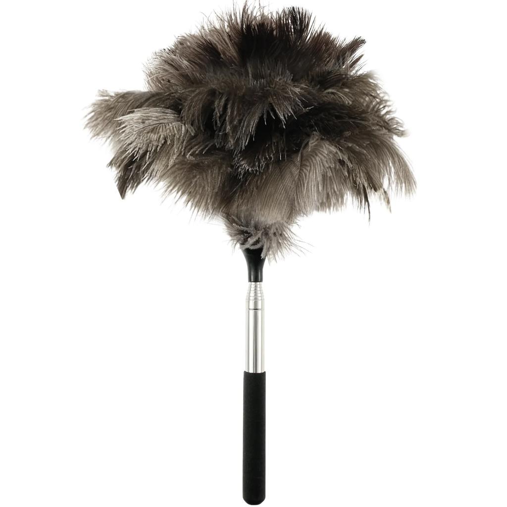 Extendable Ostrich Feather Duster With Stainless Steel Long Handle Brush Household Furniturer Dust Cleaning Tools