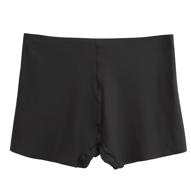 Damen Mid-Waist Nahtlose Sicherheits-Boy-Shorts - Flaches Bein, Weiß/Nude/Schwarz Eisseide, Anti-Exposition UP37