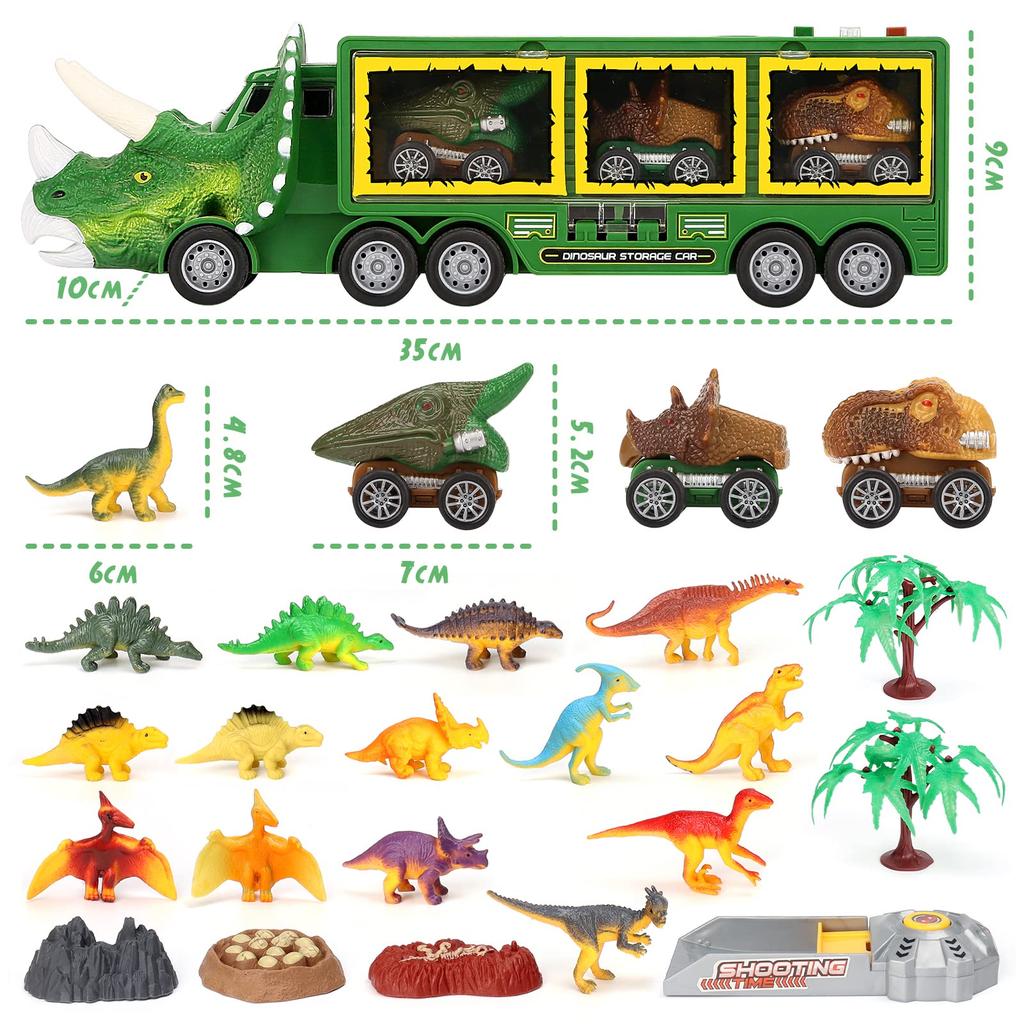 Dinosaur educational birthday gifts for and boys and dinosaur car toy storage car miniature car educational dinosaur return dinosaur park Christmas