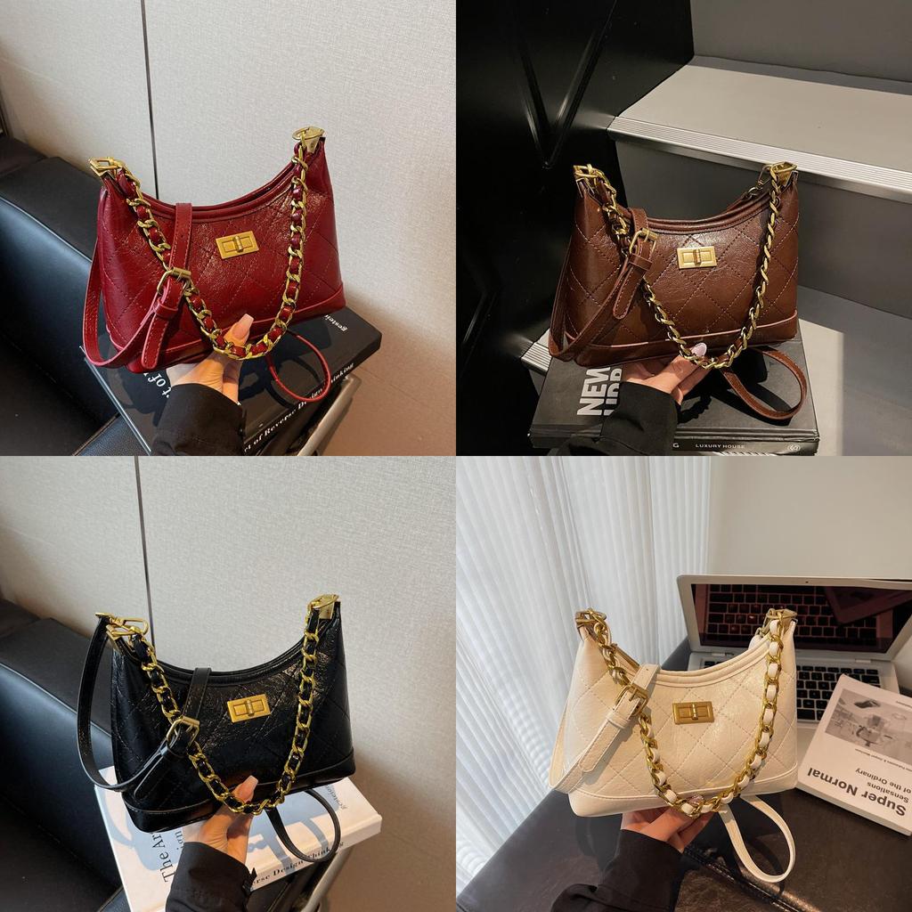 Vintage Underarm Bag For Women With Soft Pu Fabric And Zipper Closure For Casual Outings