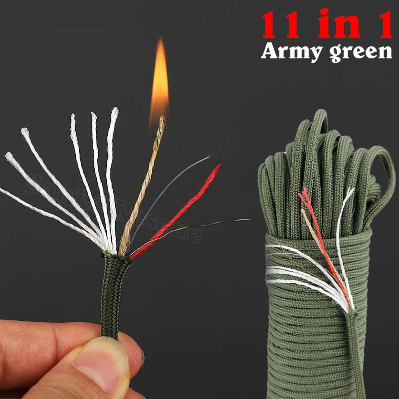 

kindling 550 33-100FT 10-core paracord 4mm outdoor Camping Survival tool fit PE fire rope fishing cotton line Parachute Hiking 100FT армія зелений колір