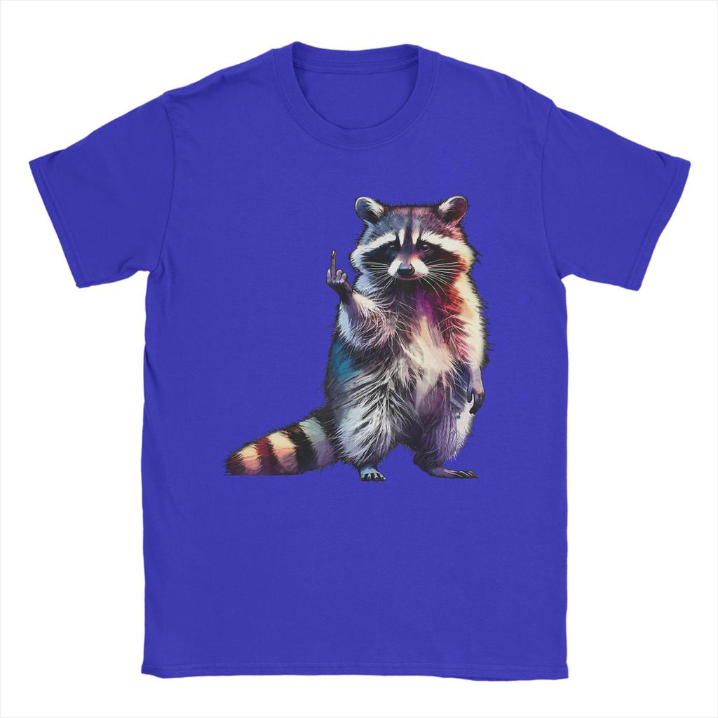 Raccoon Middle Finger Trash Panda Racoon Sarcastic Humor Unisexs T Shirt  Humor Tee Shirt Short Sleeve Round Neck TShirt Clothing