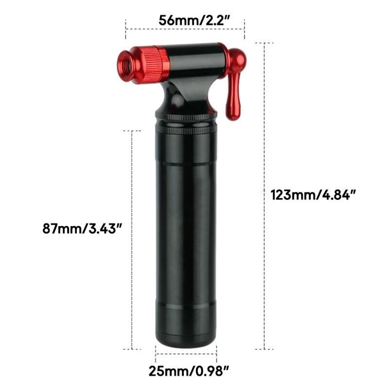 Portable CO2 Pump Aluminum Alloy Bicycle Pump-Inflator for Schrader Presta Adapter Safety Automatic Mini Hand Pump
