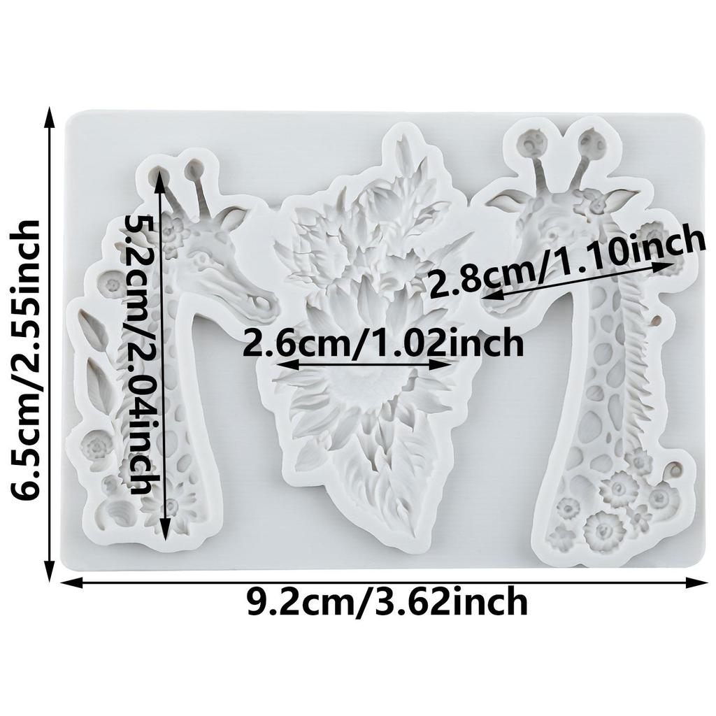 Giraffe Silicone Mold Daisy Flower Fondant Molds Cake Decorating Tools Theme Cake Dessert Decorated Chocolate Candy Mold