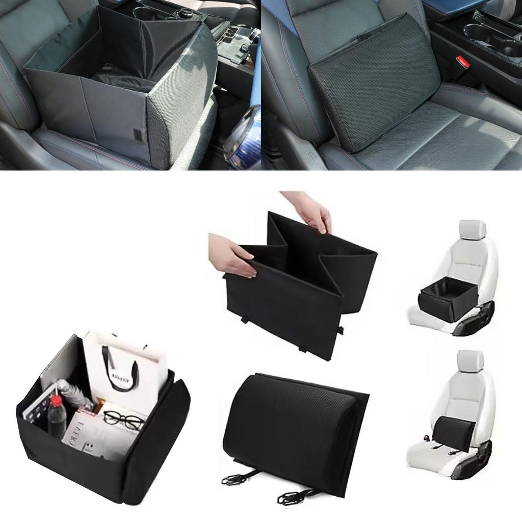 WAIZY Beifahrersitzbox Lendenwirbelstütze Autoaufbewahrung Groß Lendenwirbel Kompatibel mit mehreren Fahrzeugen und beinhaltet kompaktes Fallschutz-3-Wege-Kissen,