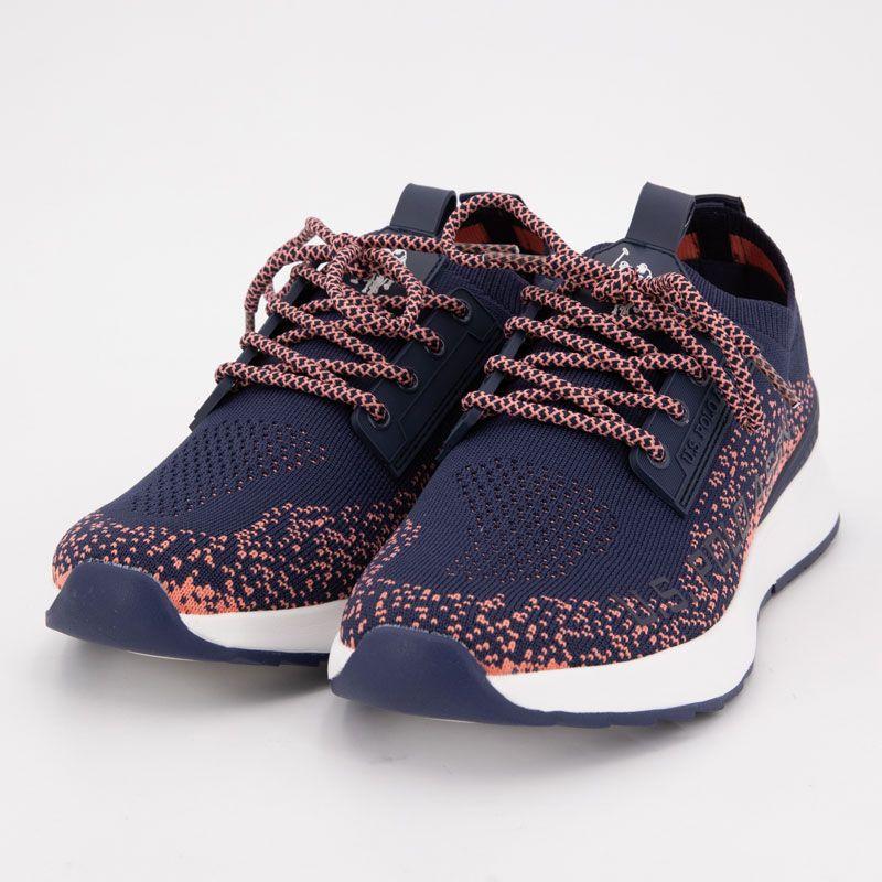 Baskets de sport souple à motif orange Femme US POLO