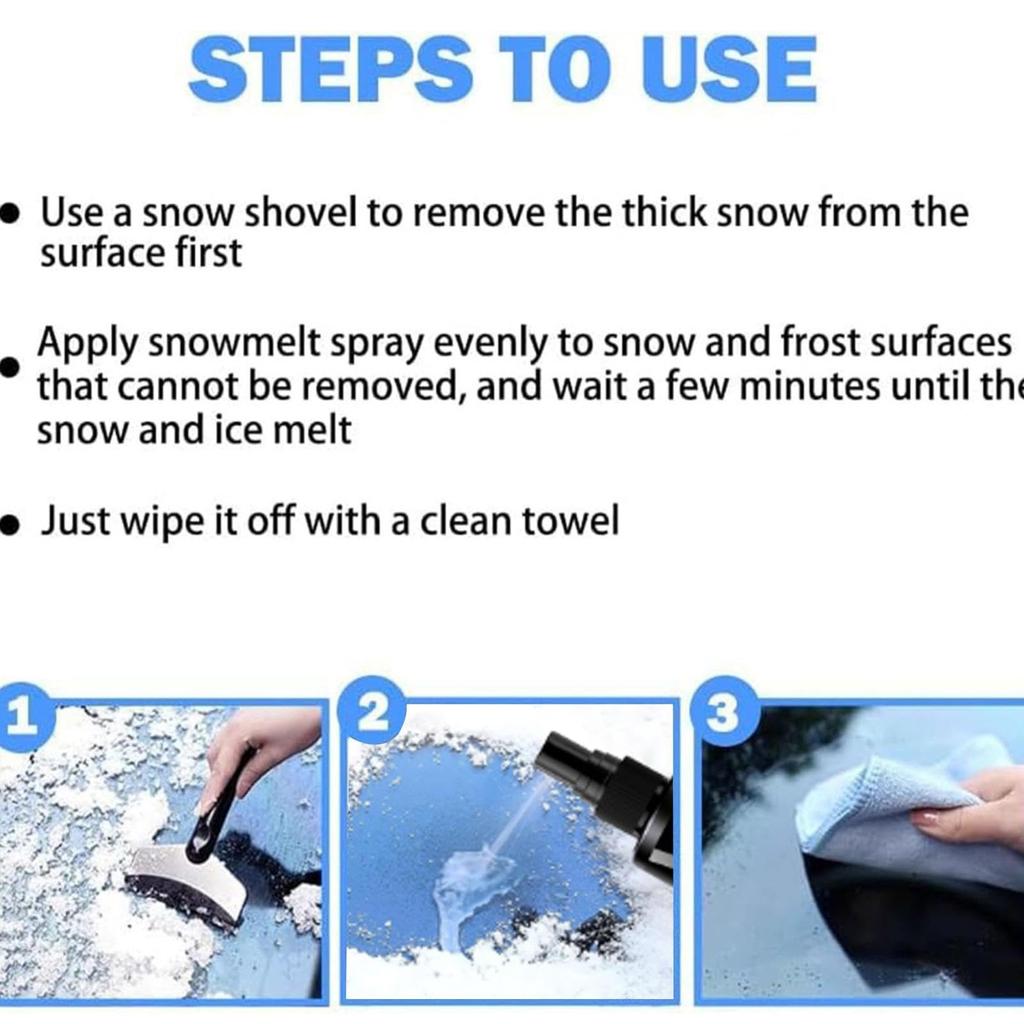 Car Ice Prevention , Windshield Ice Melt - Rapid Ice Melt Agent,