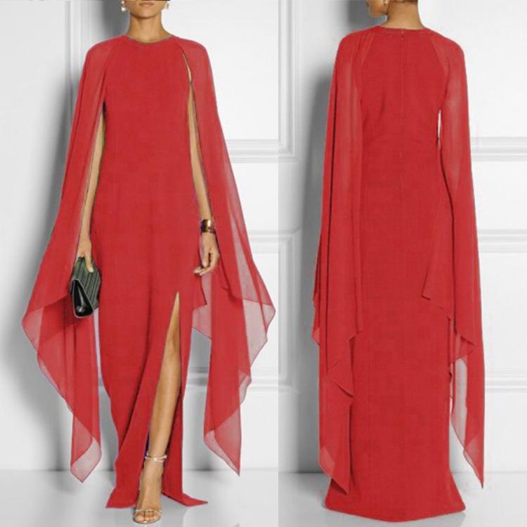 Damen Stilvolles Chiffon-Spleiß-Abendkleid - Eleganter Europäischer und Amerikanischer Königinnen-Stil