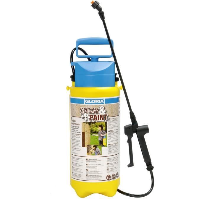 Gloria Spray& Hand Sprayer;Paint 5L - 3 Bars - Valve and Flat Jet Nozzle - Viton Seals