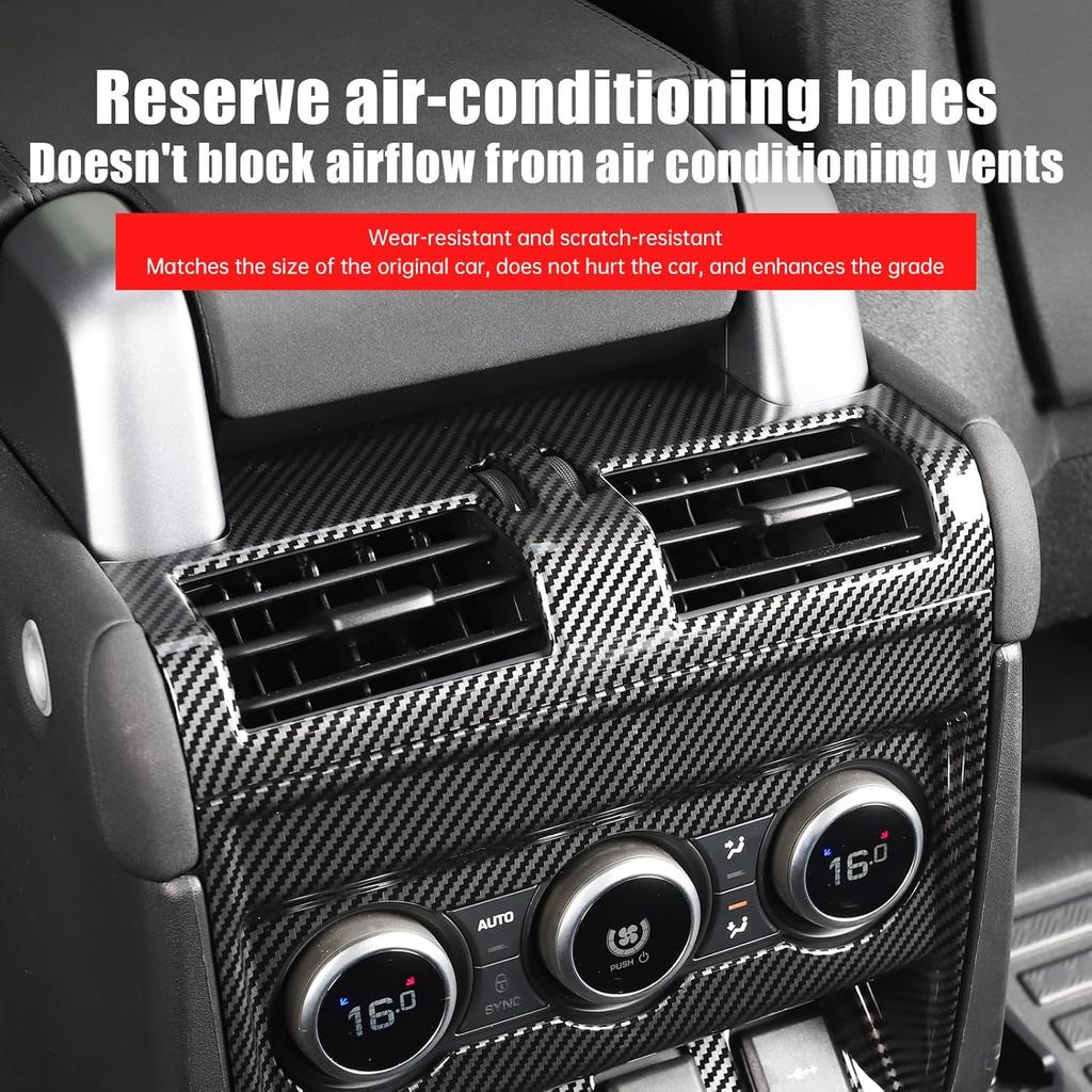 Hintere Anti-Kratz-Abdeckung für 2020-2025 2026 Land Rover Defender 90 110 130 Klimaanlagen-Lüftungsschlitze Schutzabdeckung Innenraum-Bedienknopf-Zierleiste Tuning