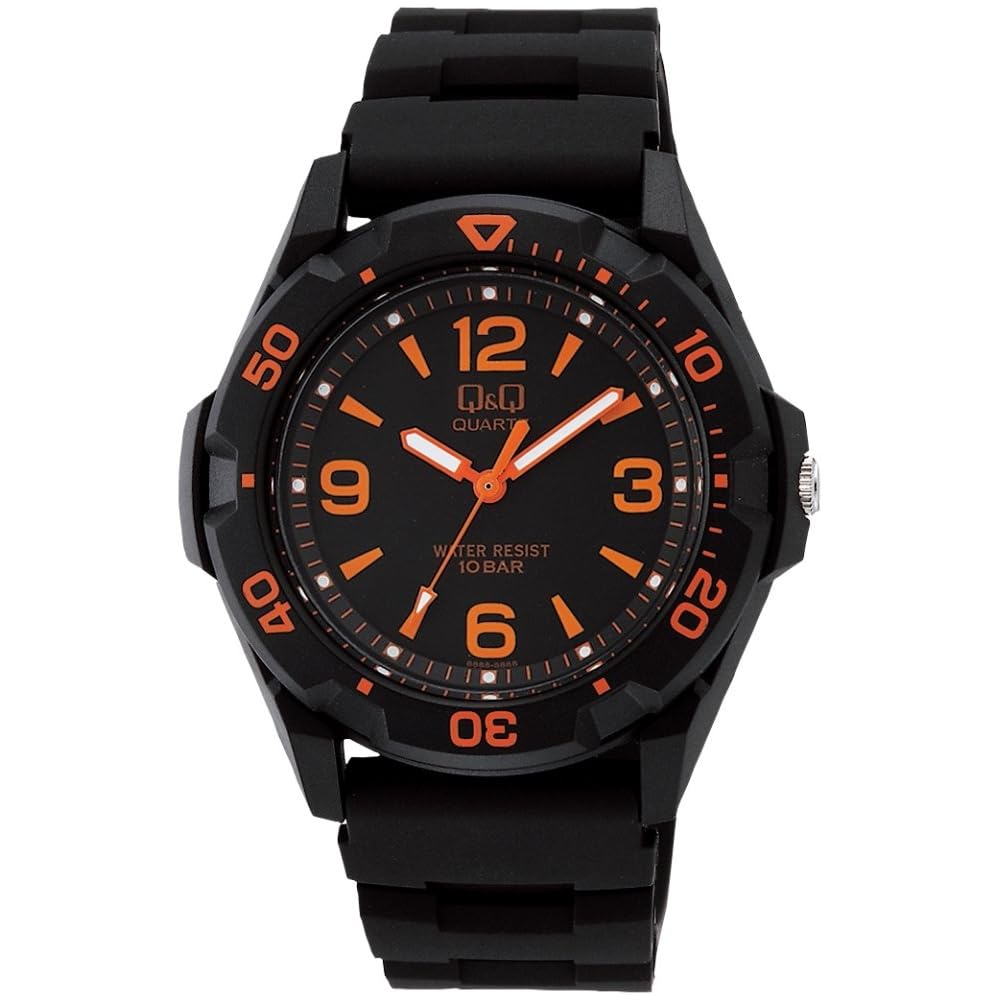 Citizen QQ Analog Waterproof Watch with Urethane Strap 44mm Men s Orange