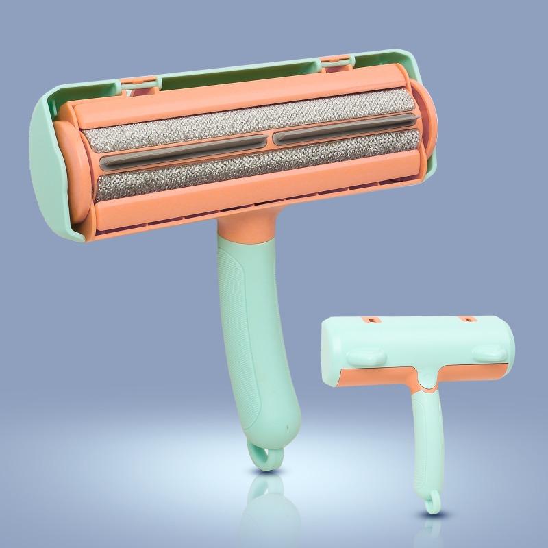 Cat Roller Brush, Electrostatic Adsorption, Hair Removal, Sticky Hair Remover, Ball Remover, Hair Scraper, Pet Hair Removal Wonder Ear style 1pc оранжевый/зелёный