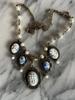 1 Piece Vintage Victorian Style Goddess Cameo  Style Faux Pearl Metal White Color Multicolor Pendant Necklace 50+5cm