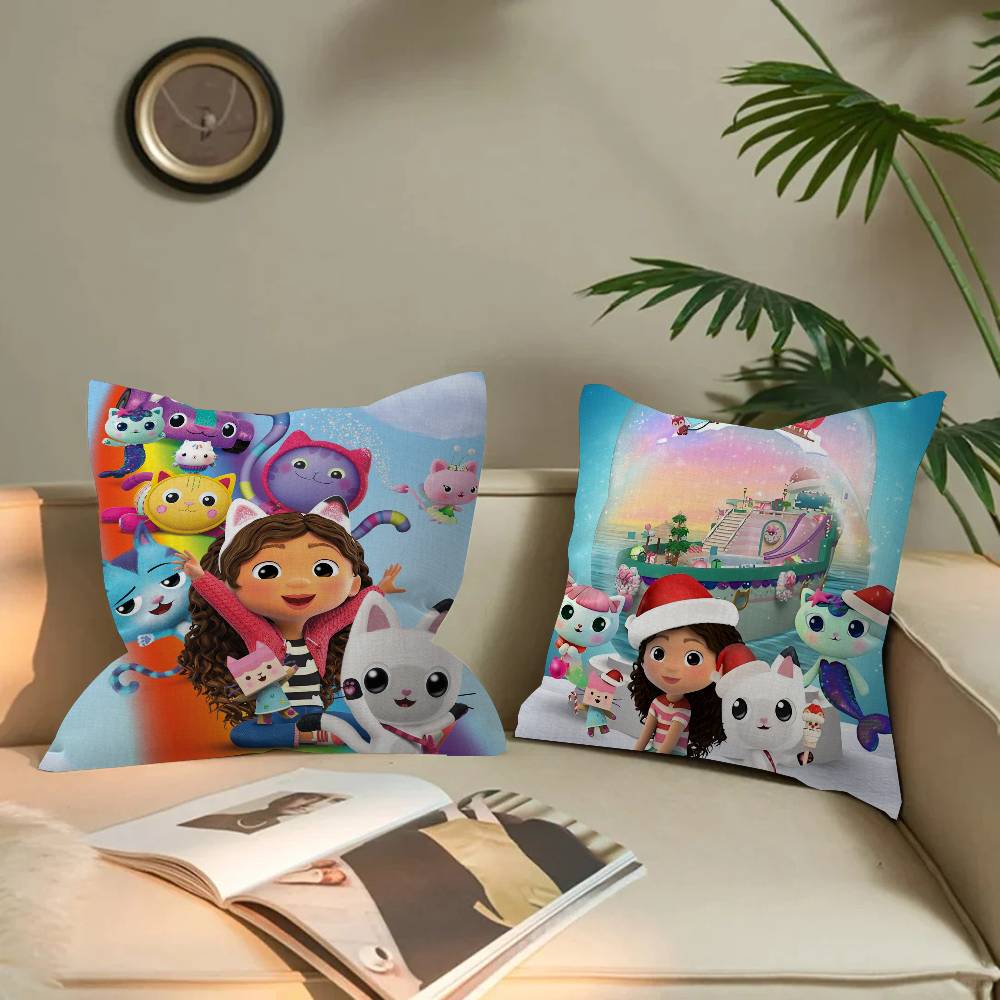 Funny Gabbys Dollhouse Cushion Cover Car Throw Pillow Case For Sofa Car Christmas Gift 40x40cm 45x45cm