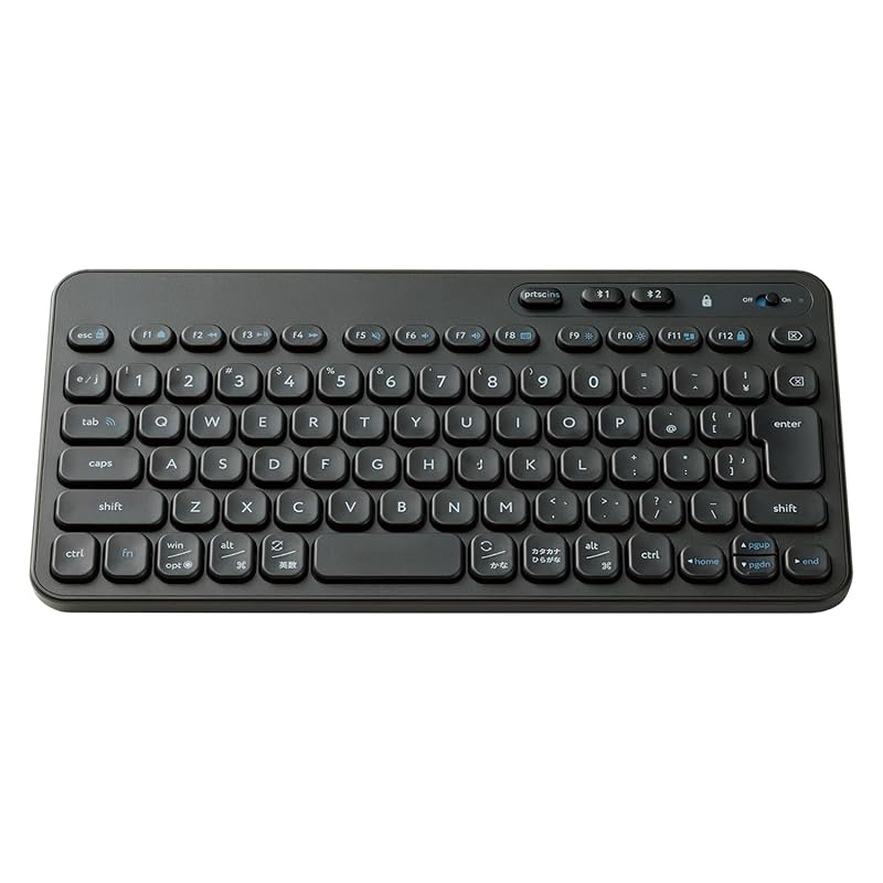 

ELECOM wireless keyboard Bluetooth membrane type compact Switching between two devices Caps Equipped with Lock function disable switch OS automatic
