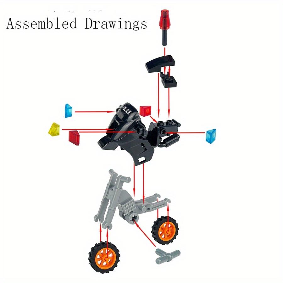 1 Pc Stadt Polizei SWAT Motorrad Modell Bausteine DIY Modell Bausteine Ziegel Kinder Spielzeug 6 +