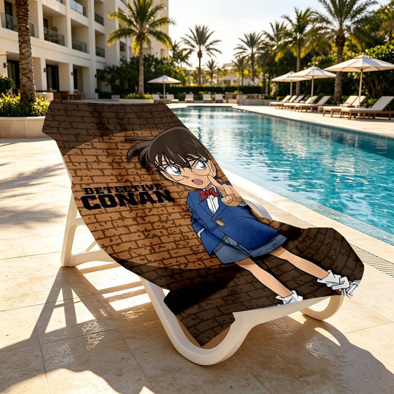 Detective Conan Print Beach Towel Design, Soft, Lightweight. for Home Bathroom, Spa, Pool, Yoga, Surfing, Camping, Gift for Family, Friend