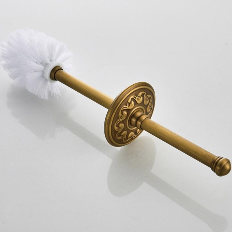 Resistant Brass Bathroom Brush Holders Classical Designs Toilet Brushes Stand Simple Installs for Modern Homes Decors